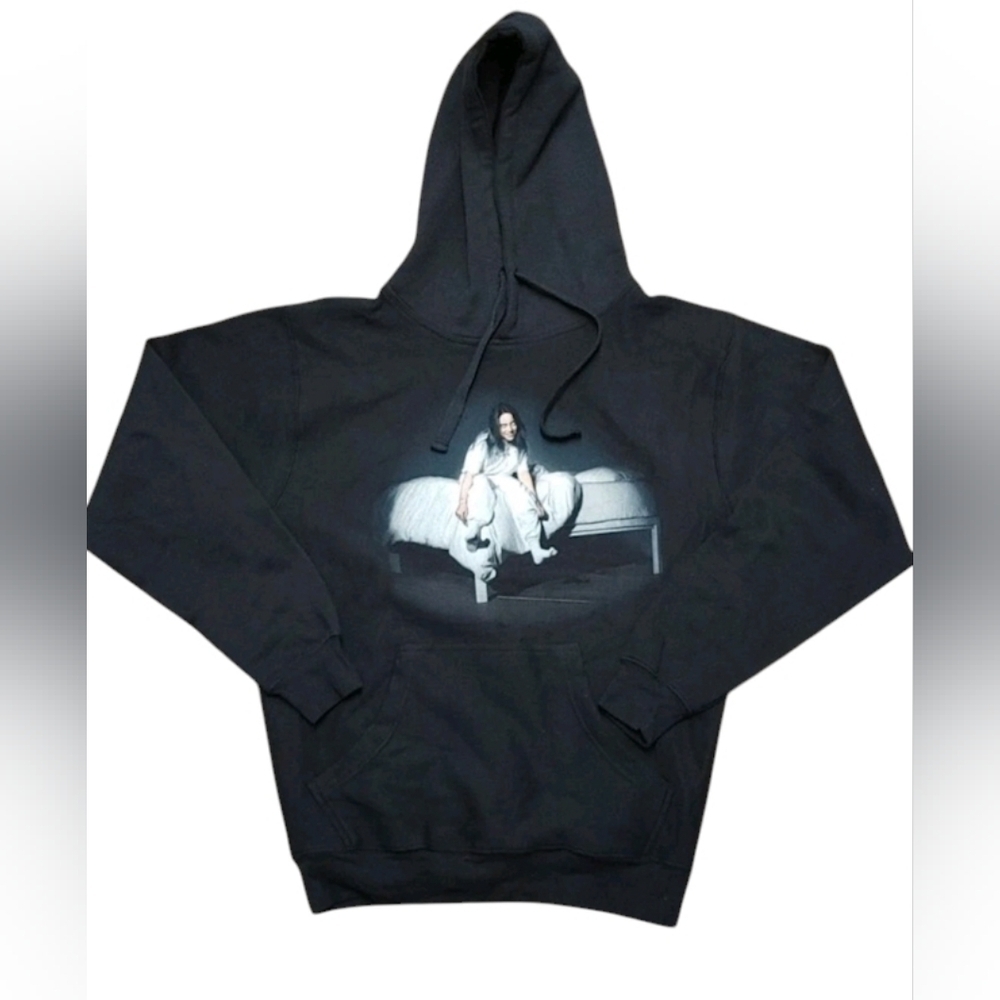 2020 Billie Eilish Large Print Pullover Hoodie Size (M)